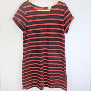 Hatley Navy/Red Striped Thick Cotton Knit Back Zip Dress